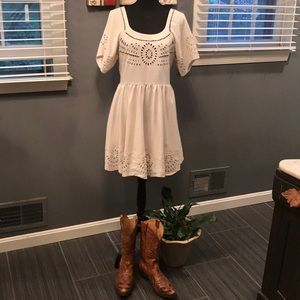 Anthropologie Staring at Stars Eyelet Casual Dress